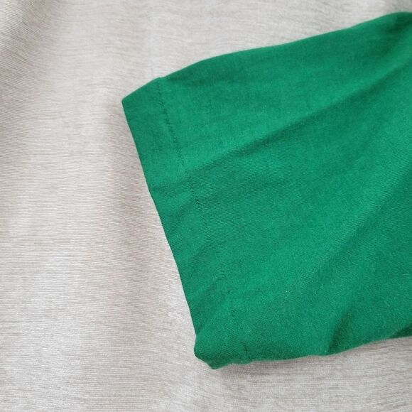 70s Single Stitch Green White Baseball Vneck Tee The Emerald City Oz Band Soccer - Picture 2 of 9